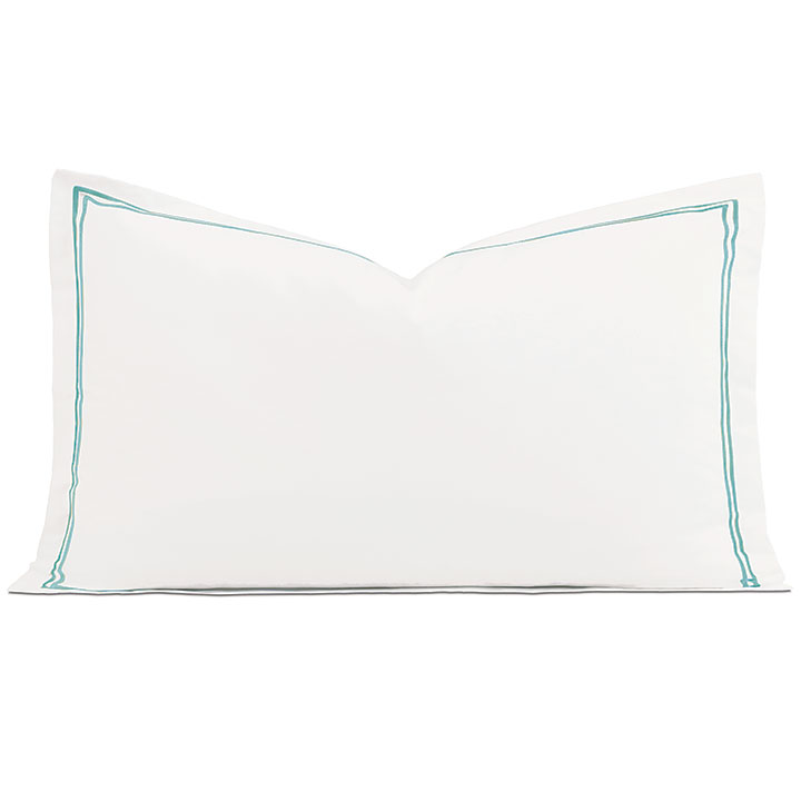 Enzo Satin Stitch King Sham In Aruba