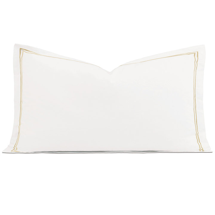 Enzo Satin Stitch King Sham in Bisque