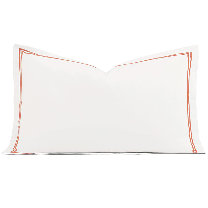 Enzo Satin Stitch King Sham in Coral