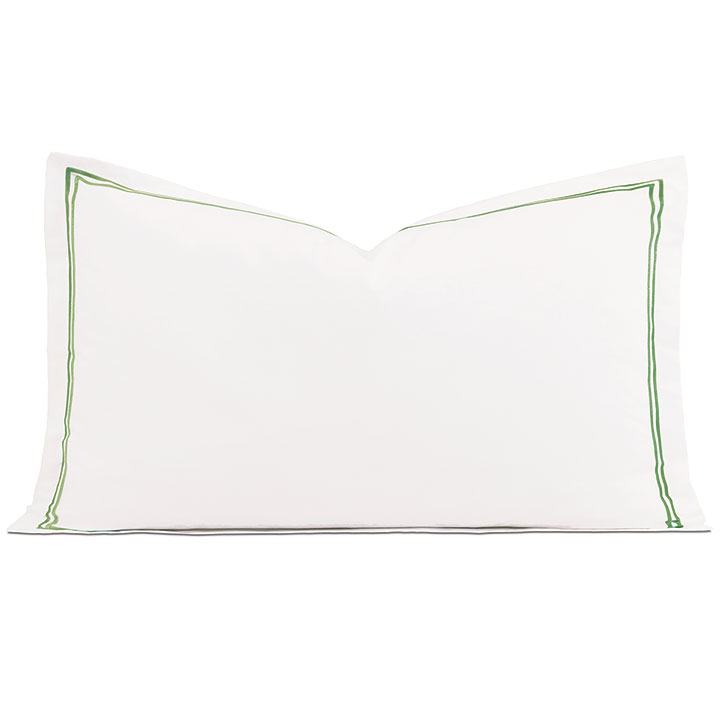 Enzo Satin Stitch King Sham In Emerald