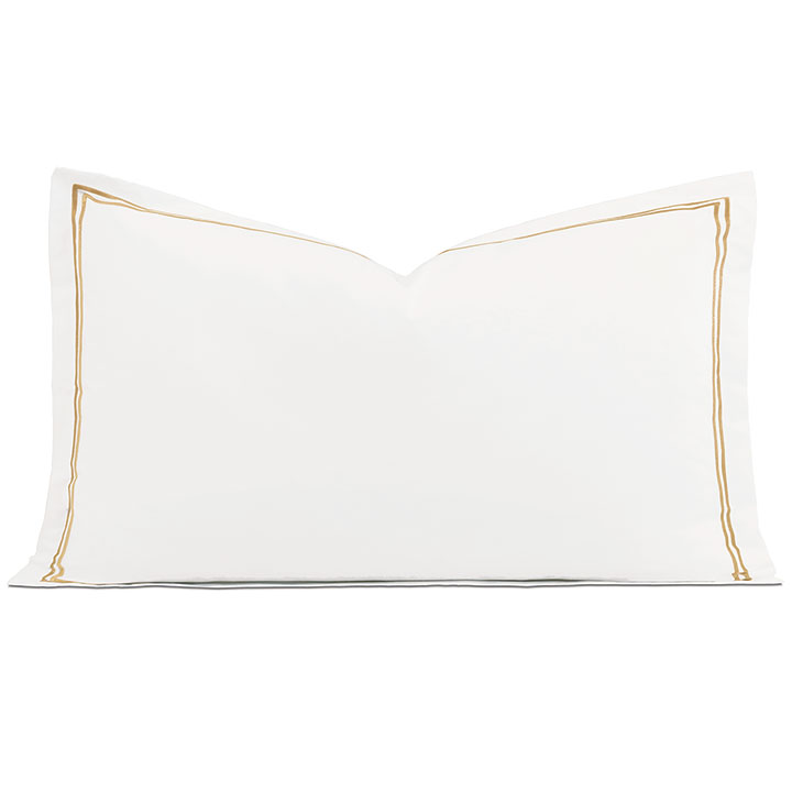 Enzo Satin Stitch King Sham in Gold