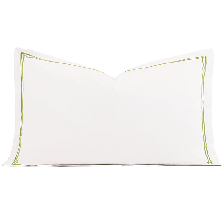 Enzo Satin Stitch King Sham in Lime