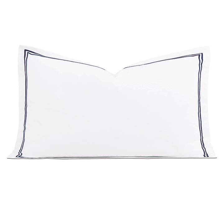 Enzo Satin Stitch King Sham in Navy