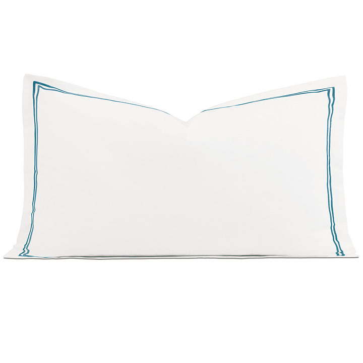 Enzo Satin Stitch King Sham in Ocean