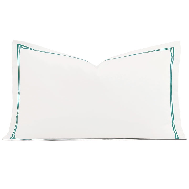 Enzo Satin Stitch King Sham in Peacock