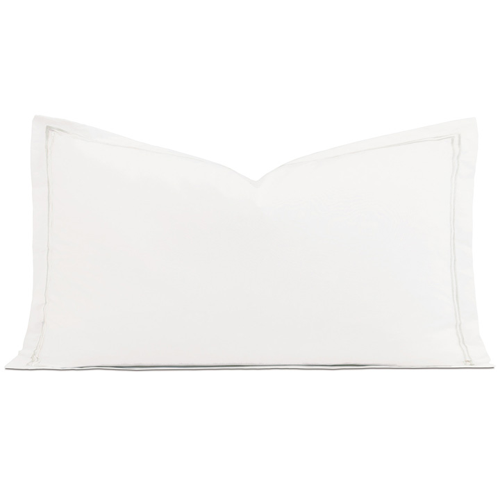 Enzo Satin Stitch King Sham in White