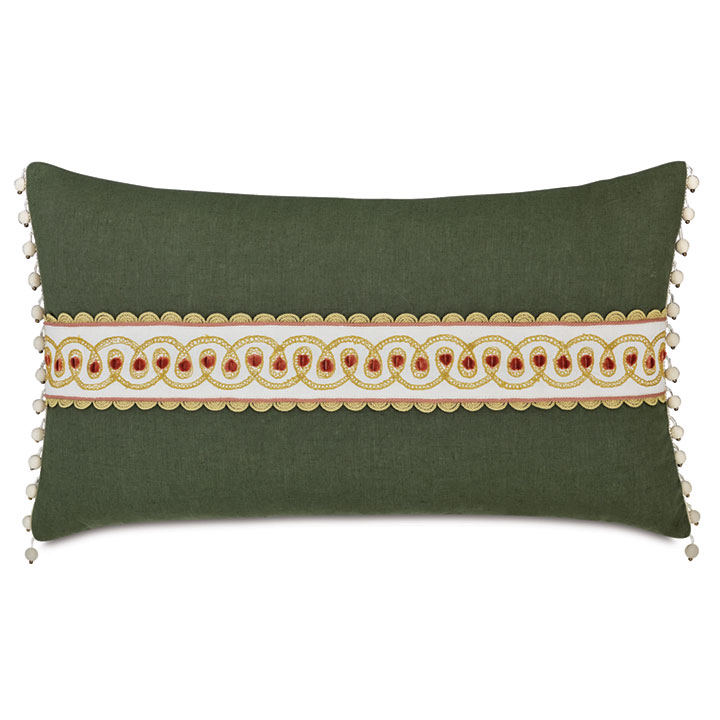 MANDERLEY EMBROIDERED BORDER DECORATIVE PILLOW