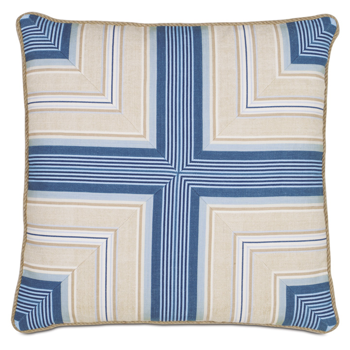 Maritime Nautical Accent Pillow In Blue