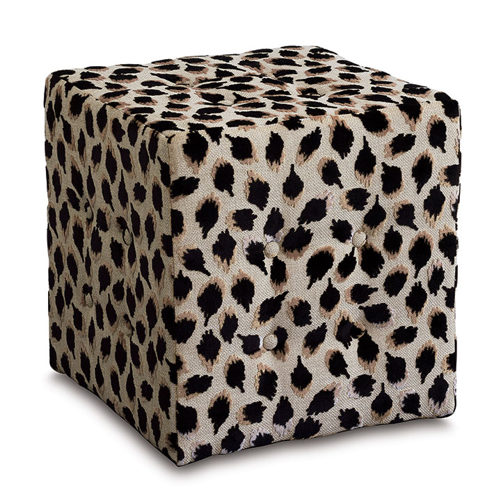 Ocelot Cube Ottoman in Black