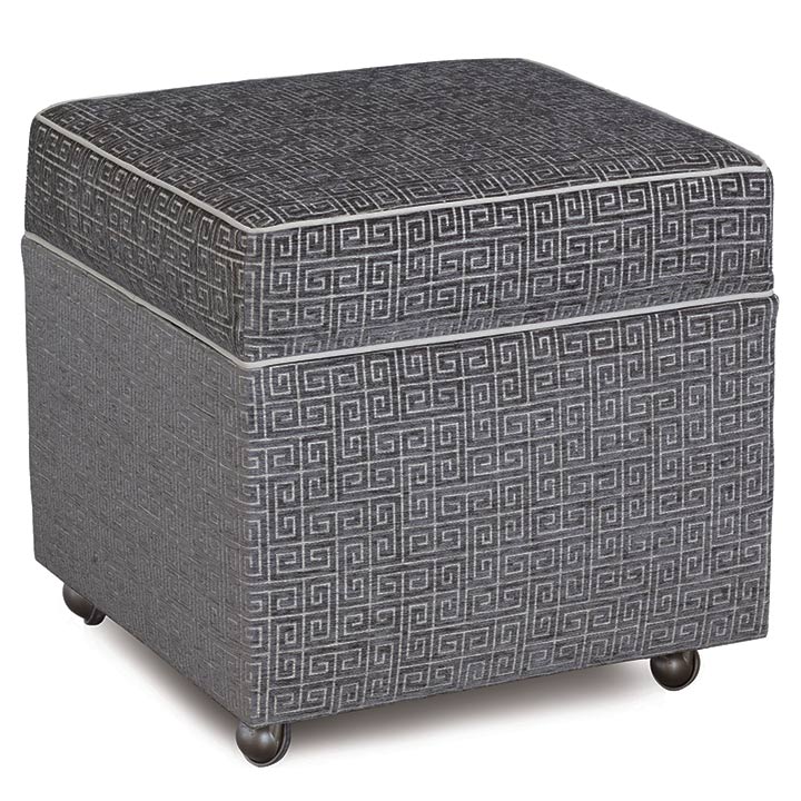 Amal Greek Key Storage Box Ottoman