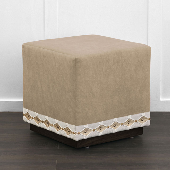 LEVI FAUX HIDE OTTOMAN