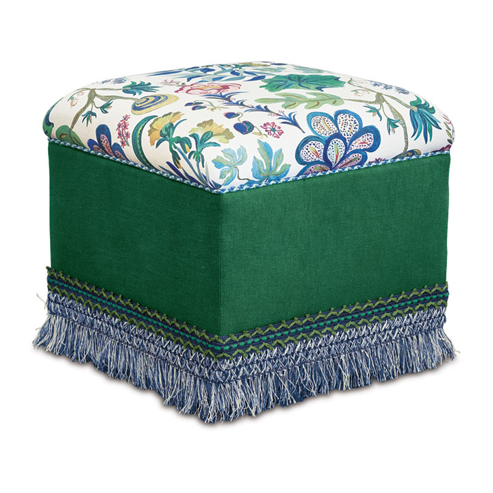 BOCA RATON FLORAL OTTOMAN