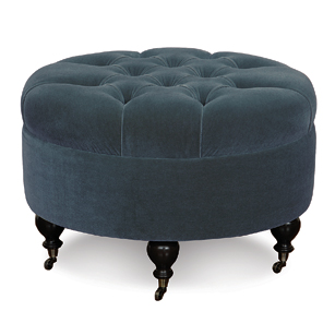 Bach Ombre Blue Round Ottoman