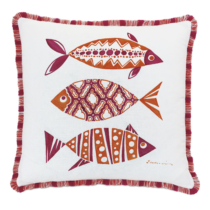 Paloma Hand Painted Decorative Pillow