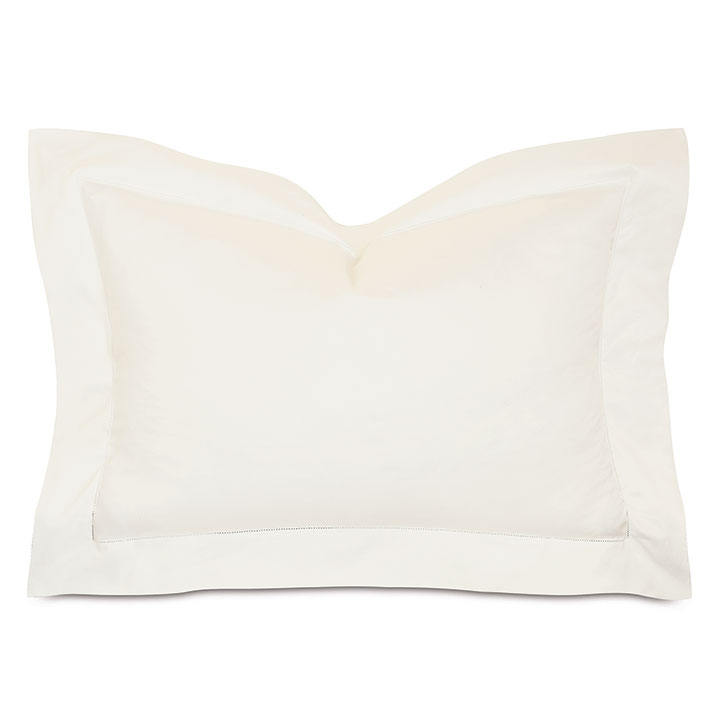 Roma Sateen Queen Sham in Ivory