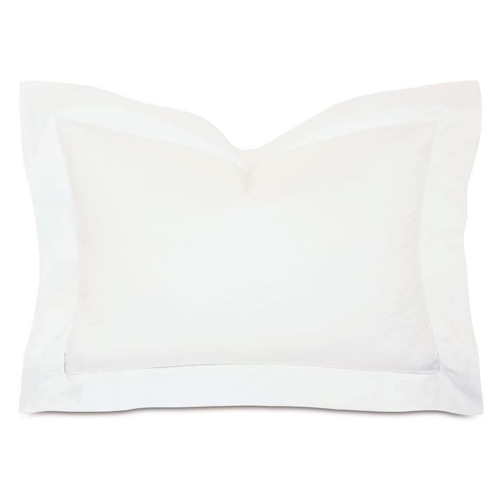 Roma Sateen Queen Sham in White