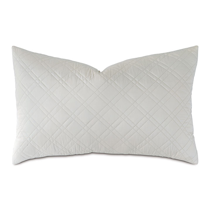 Coperta Diamond Quilted Queen Sham in Silver