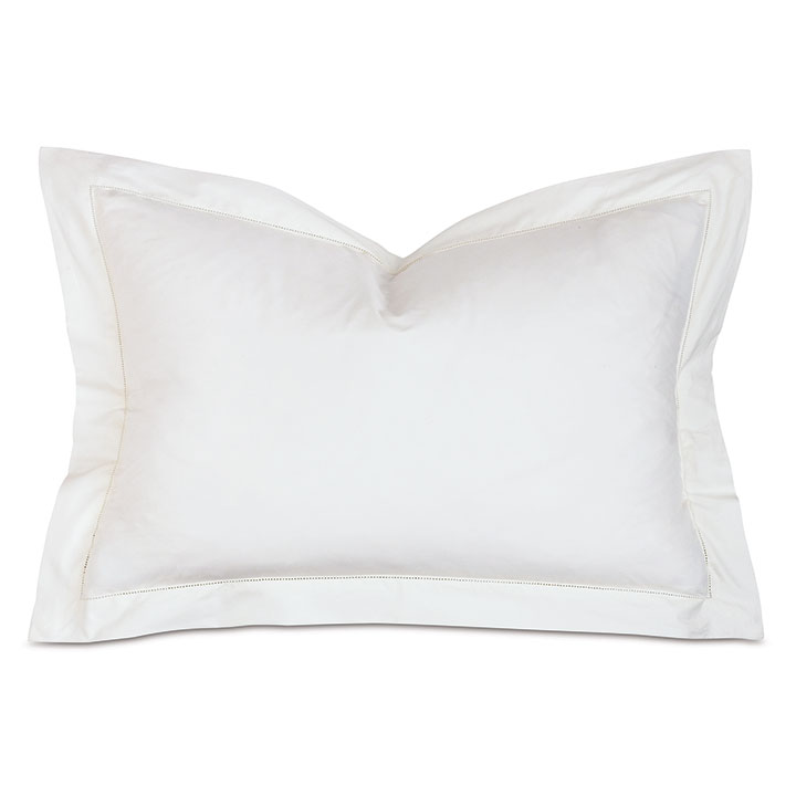 Gianna Hemstitch Queen Sham in White