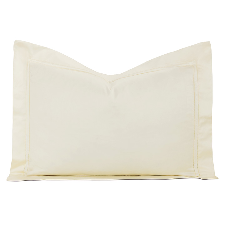 Lusso Sateen Queen Sham in Ivory