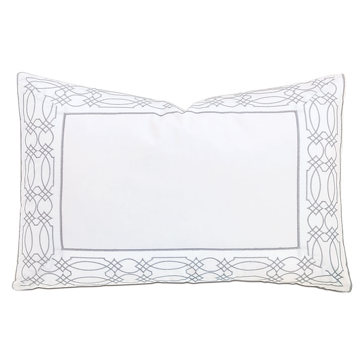 Nicola Embroidered Border Queen Sham in Gray