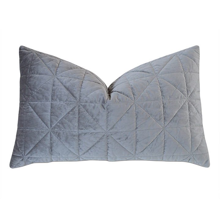 Nova Quilted Velvet Queen Sham in Heather