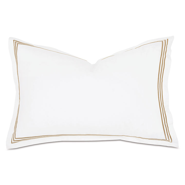 Tessa Satin Stitch Queen Sham in White/Antique