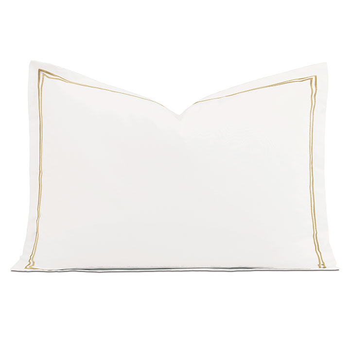 Enzo Satin Stitch Queen Sham in Antique