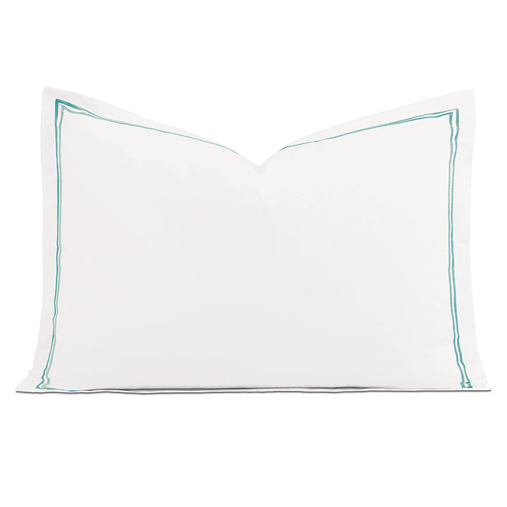 Enzo Satin Stitch Queen Sham In Aruba