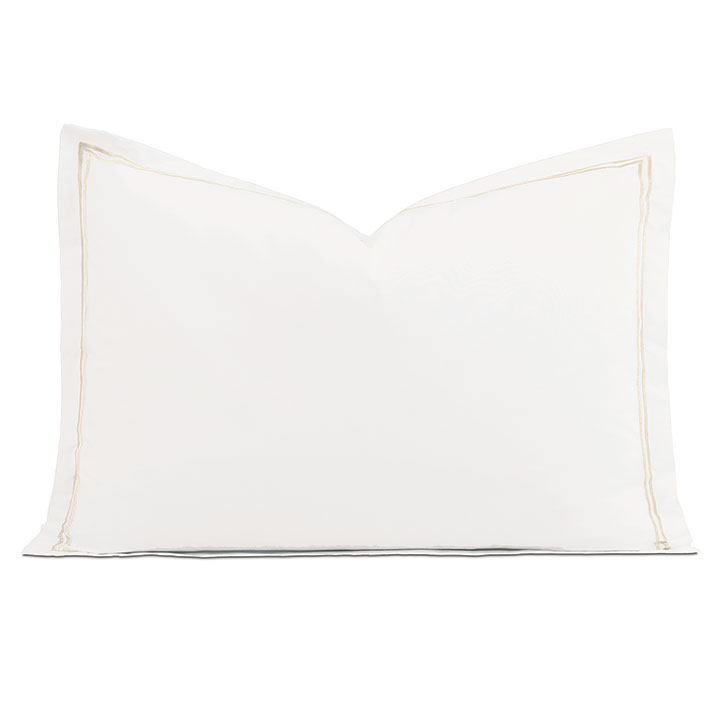 Enzo Satin Stitch Queen Sham in Bisque