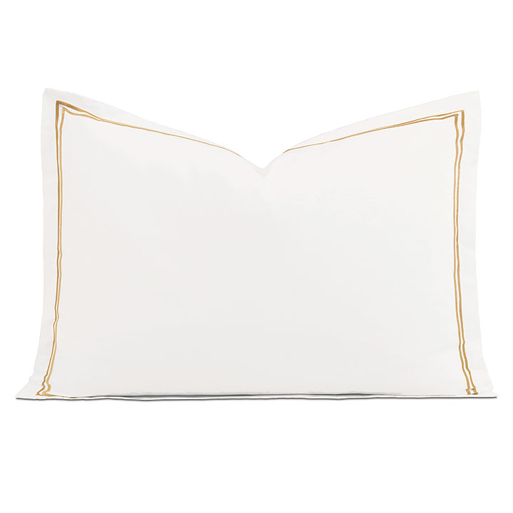 Enzo Satin Stitch Queen Sham in Gold