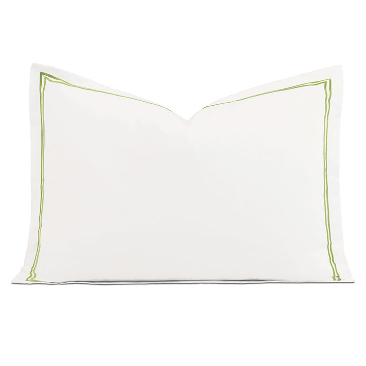 Enzo Satin Stitch Queen Sham in Lime