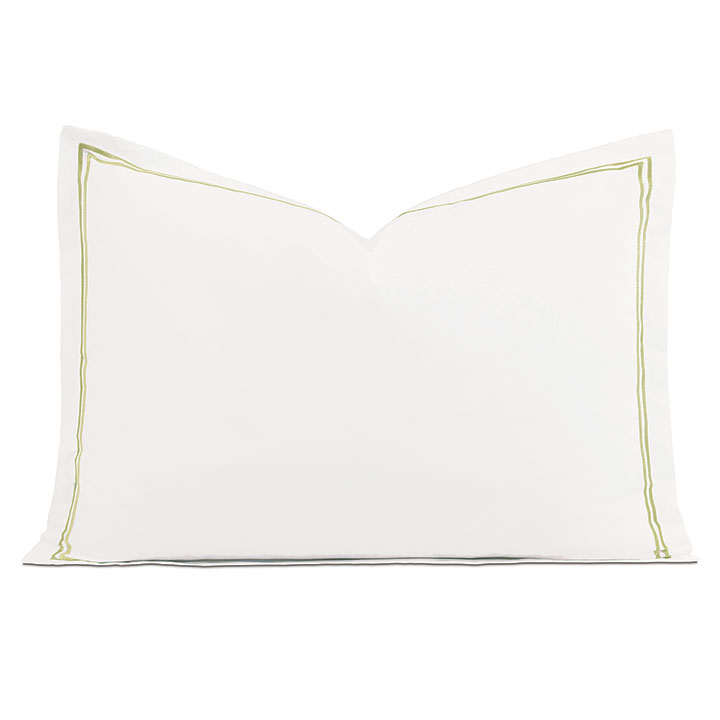 Enzo Satin Stitch Queen Sham In Pear