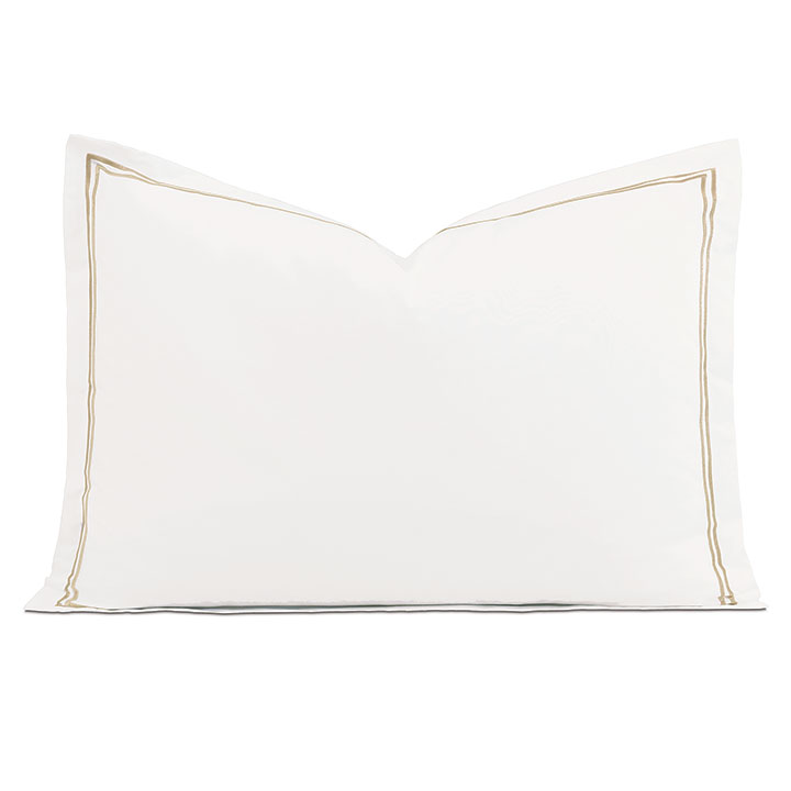 Enzo Satin Stitch Queen Sham in Sable