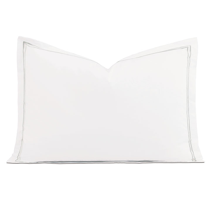 Enzo Satin Stitch Queen Sham in Silver