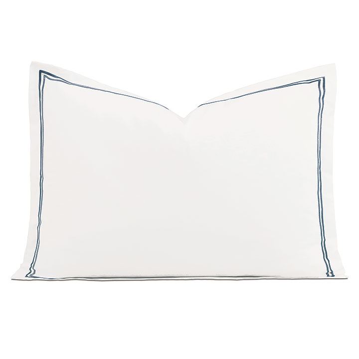 Enzo Satin Stitch Queen Sham In Slate