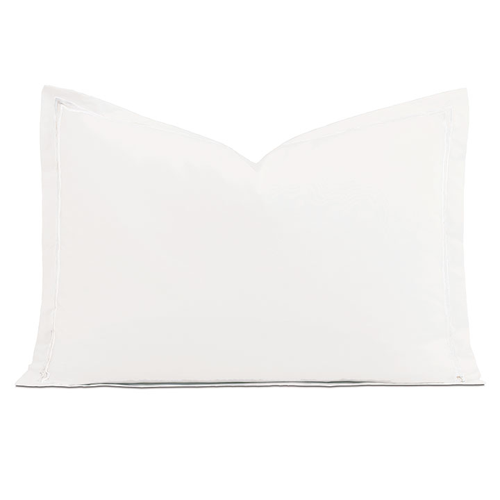 Enzo Satin Stitch Queen Sham in White