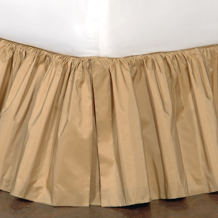 Freda Ruffled Bed Skirt in Gold