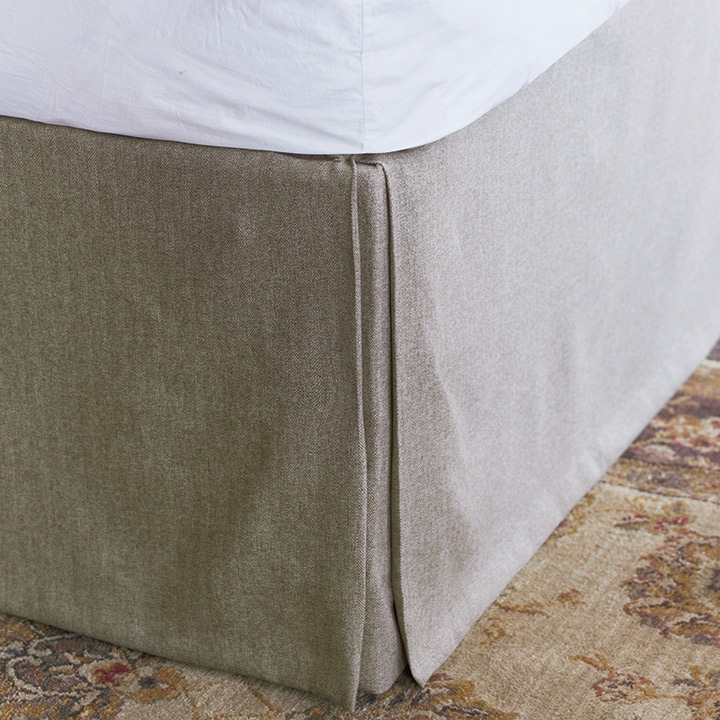 Rudy Pleated Bed Skirt In Beige