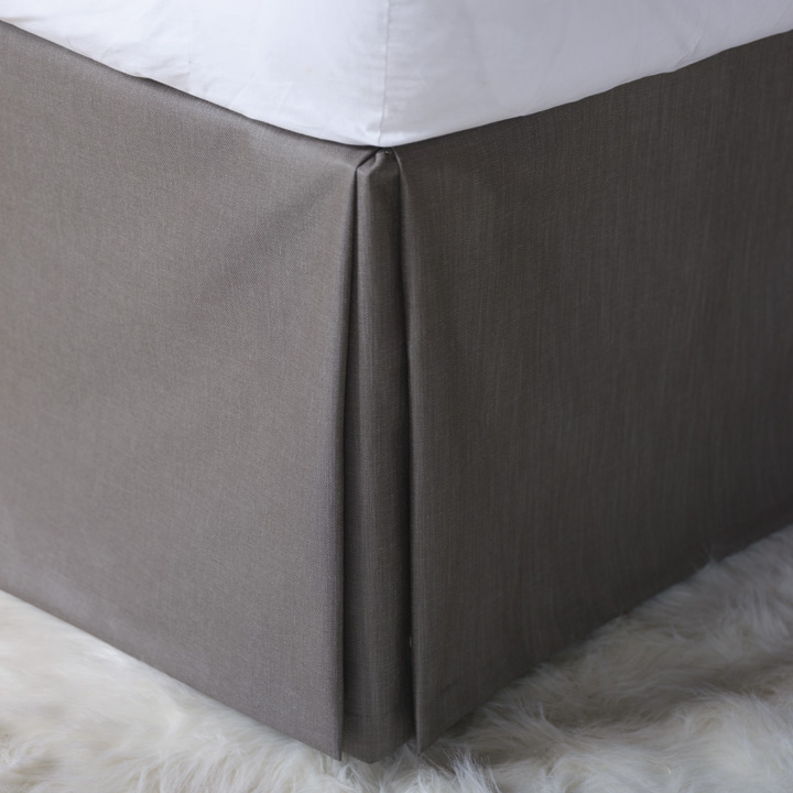 Naomi Pleated Bed Skirt In Taupe