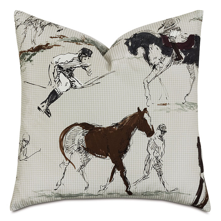 Steeplechaser Equestrian Decorative Pillow