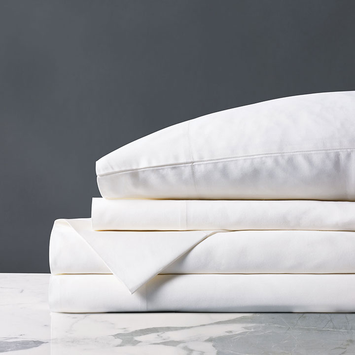 Fresco Sateen Sheet Set in White