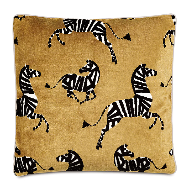 Tannenbaum Zebra Decorative Pillow In Honey