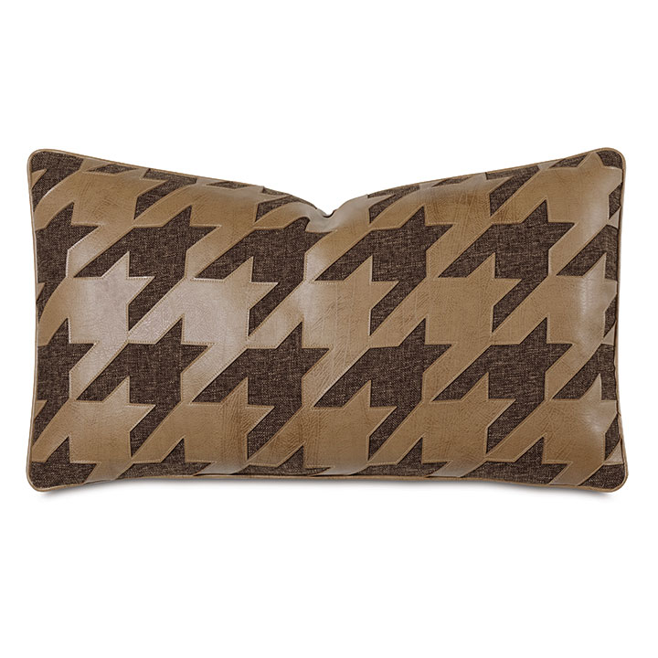 Lodge Houndstooth Decorative Pillow In Broward Cocoa