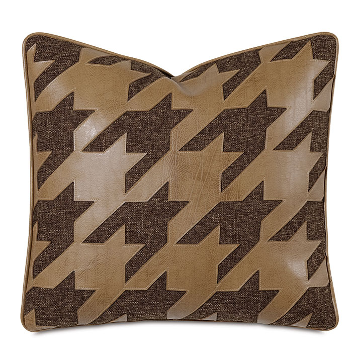 Lodge Houndstooth Decorative Pillow In Broward Cocoa