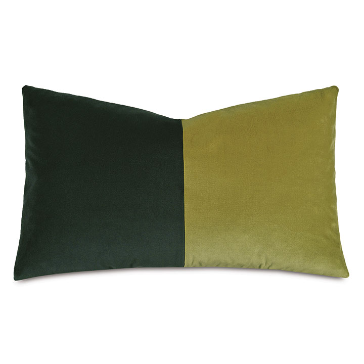 Uma Colorblock Decorative Pillow in Lime