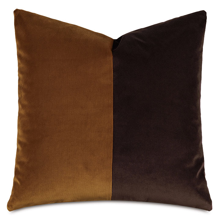 Uma Colorblock Decorative Pillow in Gold