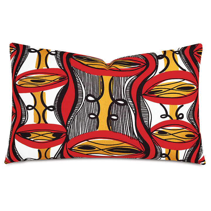 Akito Faux Ankara Decorative Pillow