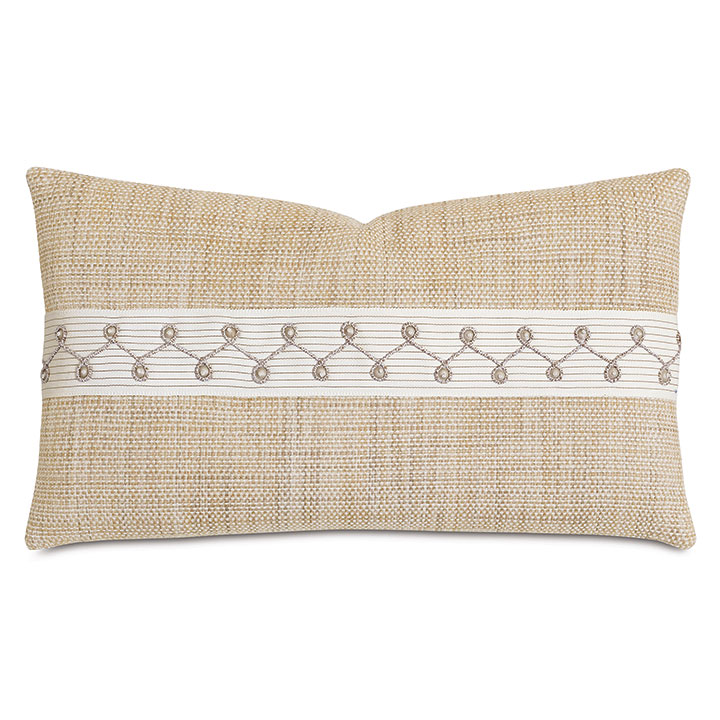 LILO EMBROIDERED BORDER DECORATIVE PILLOW