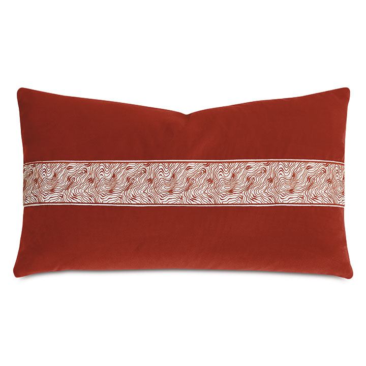 Uma Graphic Border Decorative Pillow In Rust