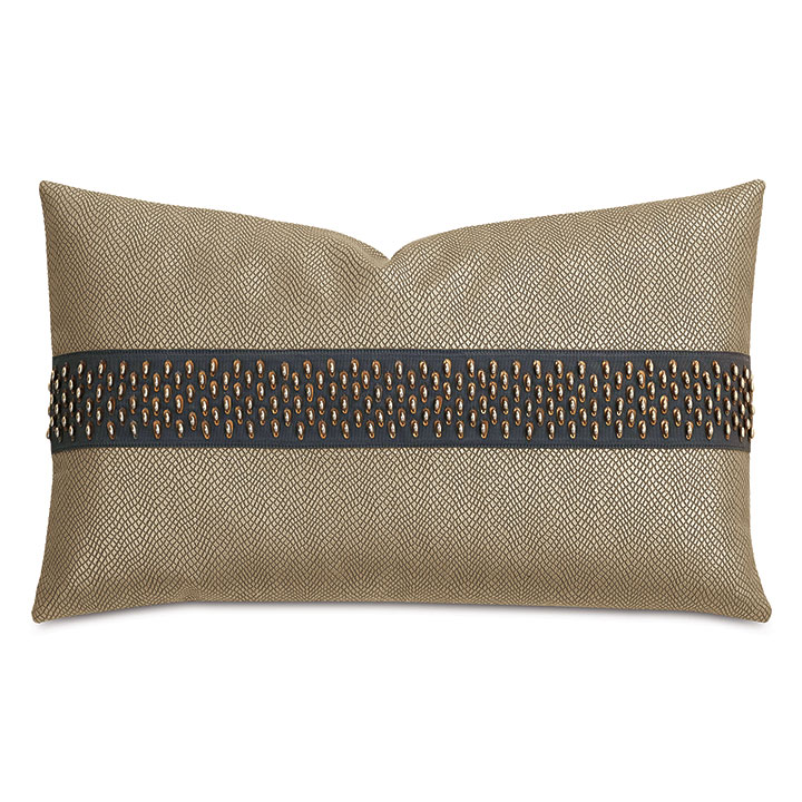 NATALIA BEADED BORDER DECORATIVE PILLOW